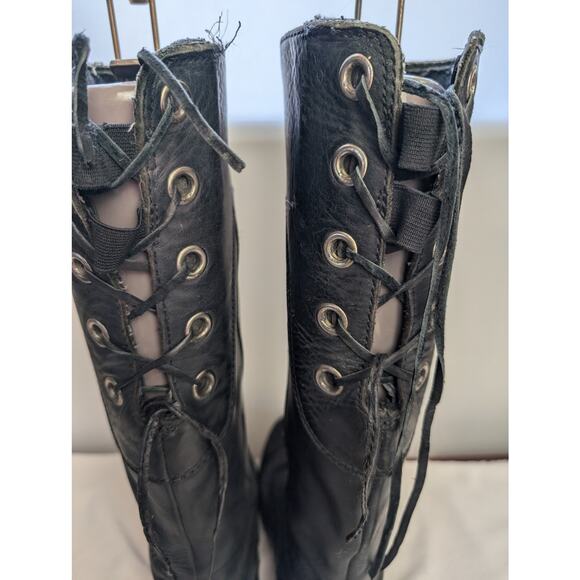 Harley Davidson Ladies Lace Up Back Western Style Boot Black  8.5 EU 39.5 - Picture 3 of 11